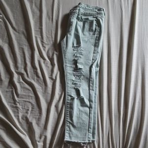 Mint Green ankle jeans
